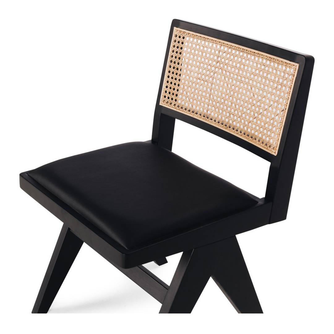 Palma Dining Chair Black Oak PU Seat image 2